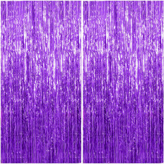 10 Pack Foil Curtain Backdrop Blue Metallic Tinsel Foil Fringe Curtains Photo Bo