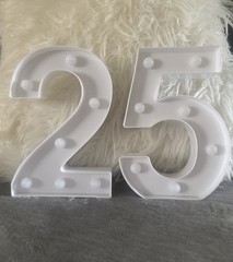 Light Up Marquee Numbers 25/52 LED Battery Operated Birthday Party Decor