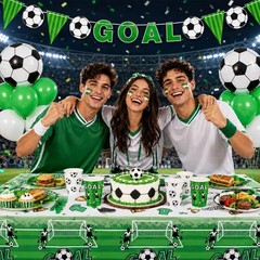 World Cup Soccer Party Decorations – 123PCS Set for 24, Plates, Napkins, Banner