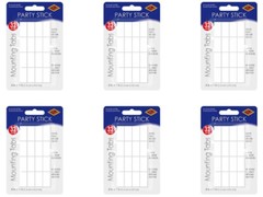Party Stick Mounting Tabs 6 Packs Adhesive Double-Sided Wall Hanging Strips Bulk