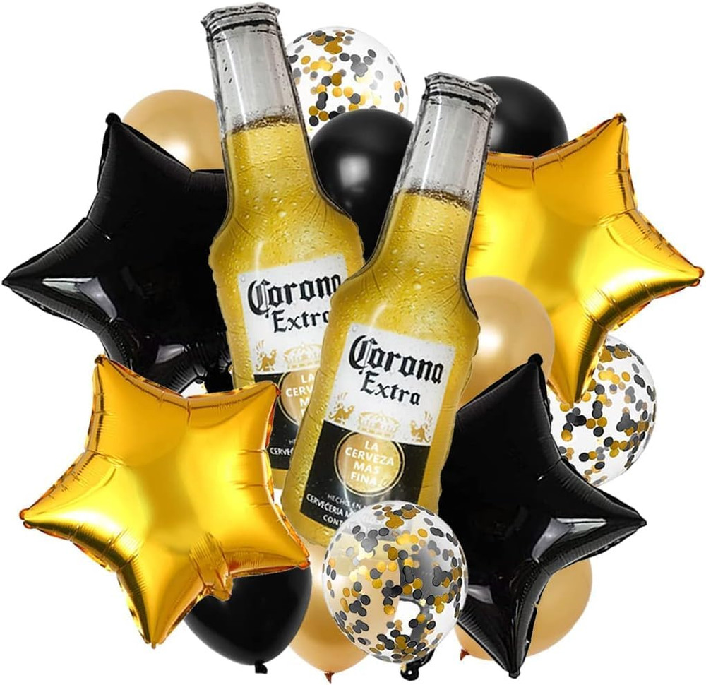 18Pcs Corona Beer Mug Themed Party Decoration for Man Cheers Balloon Birthday De