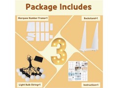 3FT Marquee Numbers 3 for 3rd/30th Birthday Decorations, Large Light Up Number