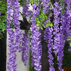 Fake Hanging Flowers – 12 Pieces 3.75 Feet/Piece Artificial Wisteria Vine Ratta