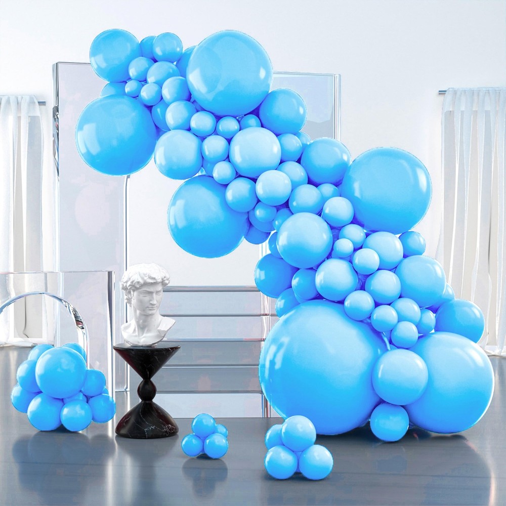 Light Blue Balloons 127pcs Different Sizes Pack of 36 18 12 10 5 Inch Baby Pa…
