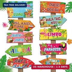 20 Pieces Luau Party Decorations Hawaiian Party Welcome Sign Summer Tropical Par