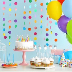 RUBFAC 5pcs Colorful Paper Garland Party 66 Foot (Pack of 5), Multi Color