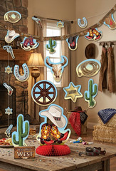 Western Cowboy Party Decorations Kit – Way Out West Theme – 11pc Set – New