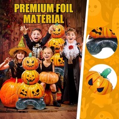 2PCS Halloween Balloon Set Pumpkin Foil Balloons Party Decorations for Kids Home