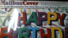 Mailbox Cover Happy Birthday, **NOT MAGNETIC** (00013) FS