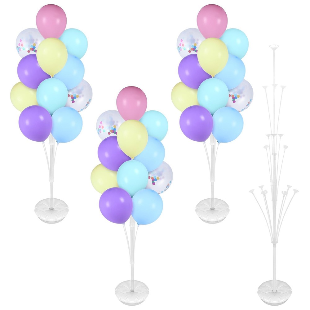 4 Set Balloon Stand Kit for Floor, Pastel Balloon Tower Backdrop Decoration f…