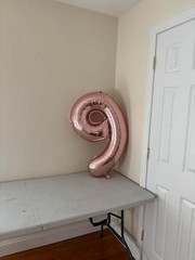 40 Inch Balloon, Giant 2 Number Balloons for 2nd Birthday Number 2 Rose Gold