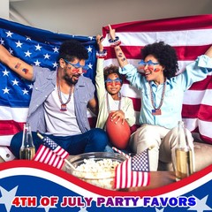 4th of July Accessories 133 PCS, Fourth of July Patriotic Party Favors Supplies