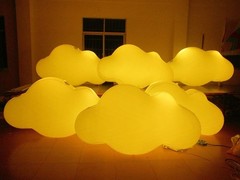 3.28-9.84FT PVC Inflatable Cloud Balloons Indoor Hanging Decoration w/ Accessory