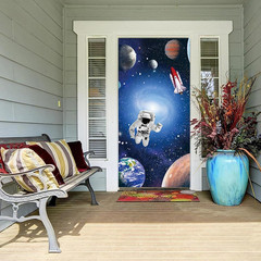 35.4 X 72.8 Inches Mystery Universe Planet Galaxy Yard Door Banner Sign Astronau