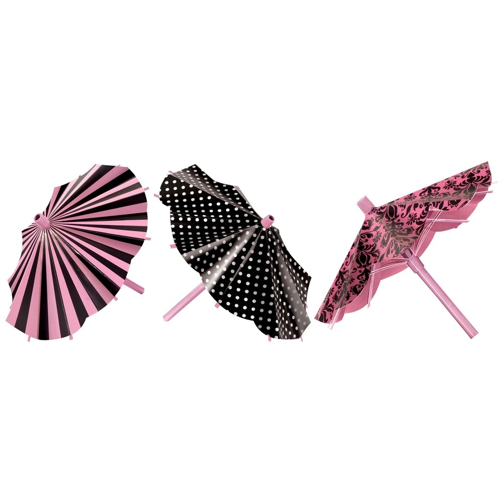 Day in Paris Pink Eiffel Tower French Kids Birthday Party Parasol Decorations
