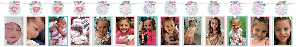 Free Spirit Bohemian Boho Chic Flower Birthday Party Decoration Photo Garland