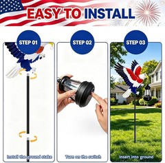 Patriotic Solar Eagle Stake Light – 29.9in Metal Lantern for Gardens & Patios
