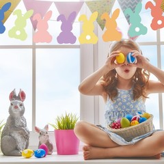 80 PCS Easter Bunny Cutouts 6×3.5 Inch DoubleSided Rabbit Bulletin Board