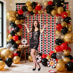 2 Pack Premium Casino Theme Party Decorations, Poker Curtains 3.3 X 6.6 Ft Casin