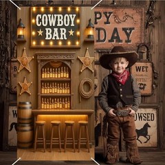 Cowboy Bar Door Cover 71×35 Inch Rustic Saloon Backdrop – Western Wild West#11
