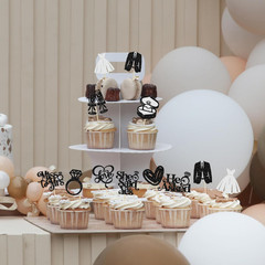 30Pcs She Said Yes Cupcake Toppers Glitter Diamond Ring I Do Love Cupcake Picks