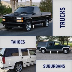 Black Side Body Trim Molding Compatible with 1988-1998 Chevy GMC Tahoe