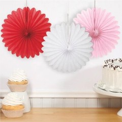 Party decoration bulk- Hanging Puff Balls and Fans 16 piece bundle – NEW
