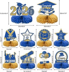 10PCS Graduation Party Decorations Class of 2026 Congrats Grad Table Centerpiece