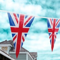 2X 🇬🇧 Remembrance Day 10M Union Jack UK Triangle 20 XL Flag Bunting 🇬🇧