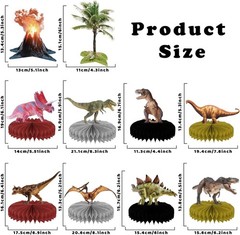 10 Pcs 3D Dinosaur Honeycomb Centerpieces – Perfect for Birthday & Baby Showers