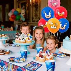 Sonic Birthday Party Decorations Sonic Party Tableware Banners Balloons Backdrop
