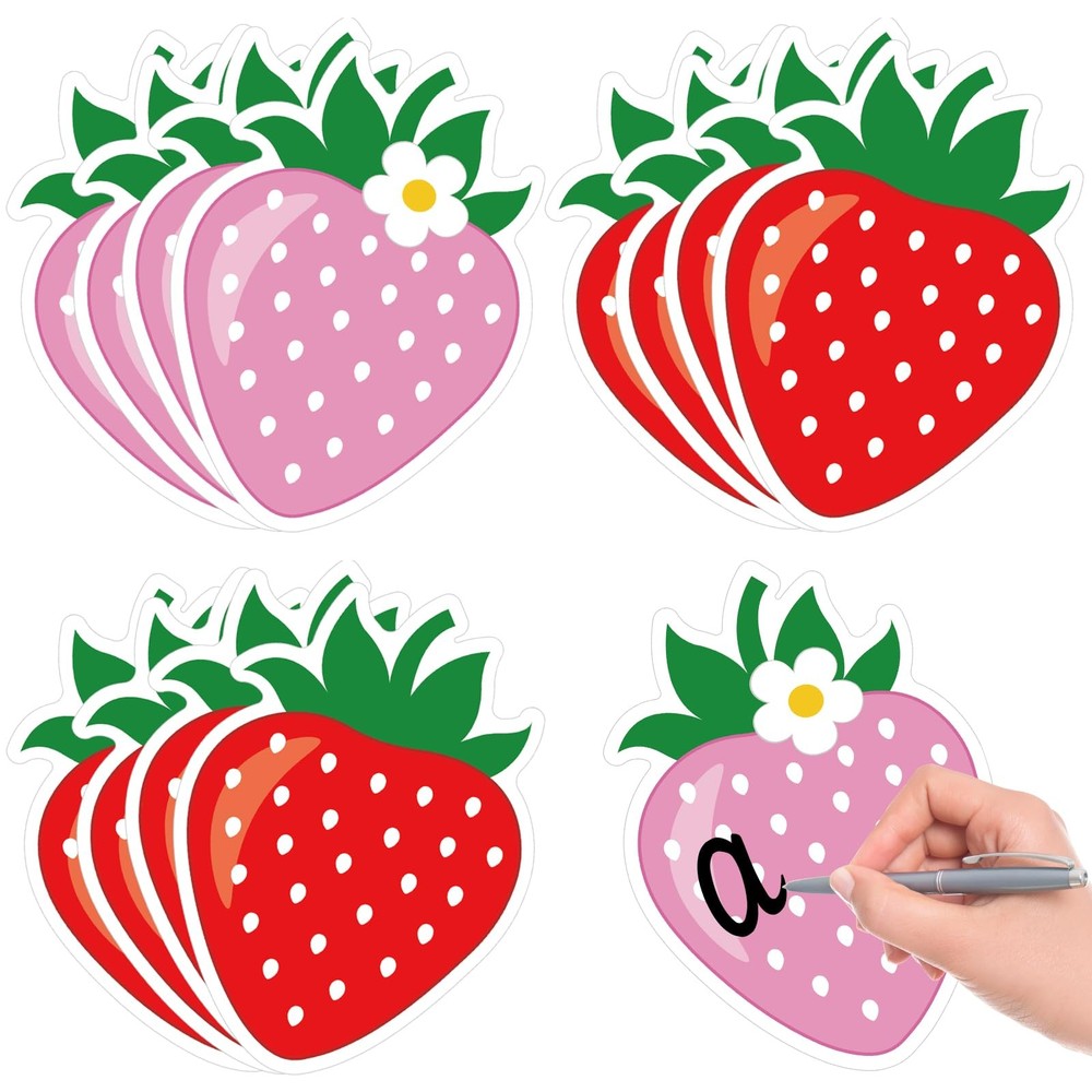 70PCS Strawberry Cutouts Bulletin Board Decorations Sweet Wall Decals -Cuts S…