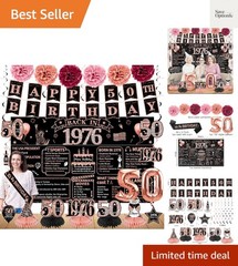 50th Birthday Decorations for Women, 21pcs the 1976 Banner Balloon Party Sup…
