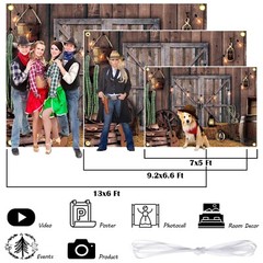 Moukeren Western Party Backdrop Western Cowboy Party Decoration Supply Wild W…