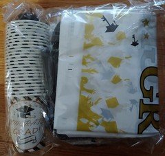 Gold White & Black Complete Graduation Party Paper Any Year service 24 Total 218