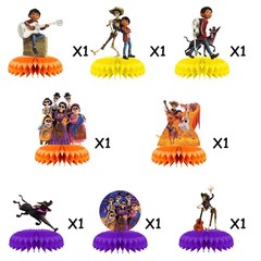 Coco Honeycomb Centerpieces 8pcs 3D Table Decorations Party Supplies