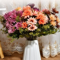 11-Piece Silk Chrysanthemum Flower Bouquet 41cm for Modern Interior Decoration