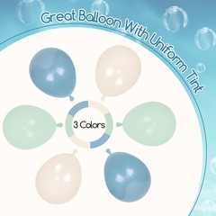 60pcs Under the Sea Balloons 12inch, Blue and Green Balloons Blue White Green