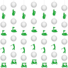Golf Party Decorations 7 Pcs Golf Themed Cart Hanging Decorations for Sports Bir