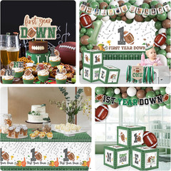 First Year down Birthday Party Decorations, All-In-1 Football First Birthday Dec