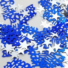 600 PCS Blue Star Happy Birthday Confetti Glitter PVC Foil Party Table Decor