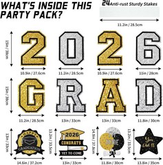 Graduation Decorations 2026 12Pcs Graduation Yard Signs Class of 2026 Outdoor Wa