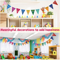 36Pcs Classroom Rainbow Pennant Banner Inspirational Positive Affirmation Banner