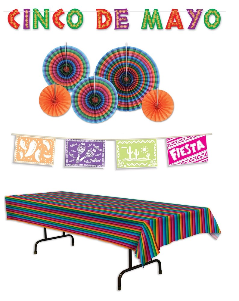 Beistle 4 piece Cinco de Mayo Fiesta Paper Party Decoration Bundle
