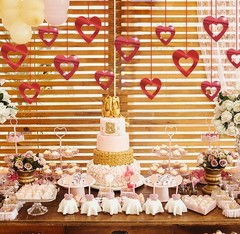 40 Pieces Valentine’s Day Glitter Heart Foil Hanging Decorations Red Hearts H…