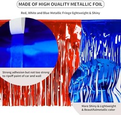 4th of July Decorations 4 Pack Tinsel Foil Fringe Garland Curtains Streamers Han