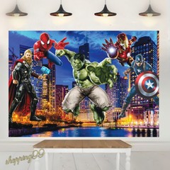 Superhero Avengers Comics Backdrop Banner Birthday Party Background Decoraions