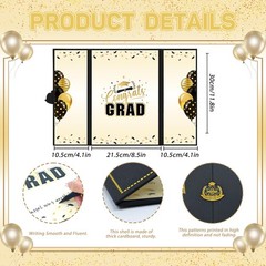 Graduation Party Decorations, Black Gold Class of 2026 Congratulations Grad