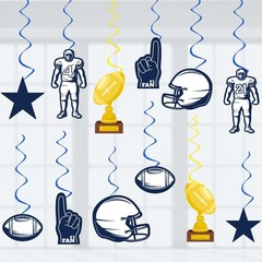 Football Party Decorations 24 PCS Hanging Swirls Streamers Game Day Decor