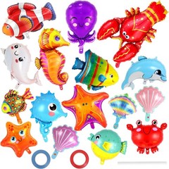 16 Pcs Ocean Animal Balloons, Under The Sea Balloons, Fish Lobster Octopus St…